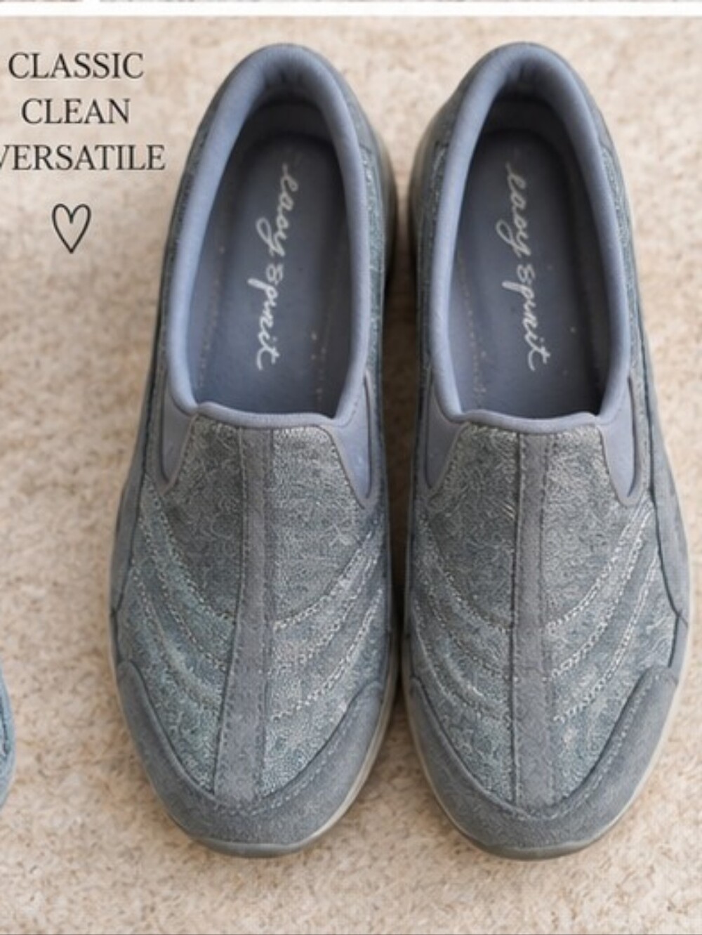 Easy Spirit Gray Slip-On Walking Shoes Women’s Size 9.5